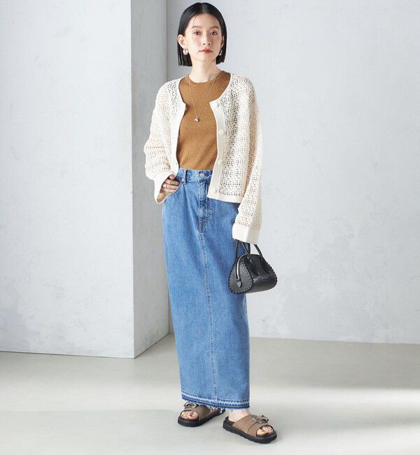 SHIPS for women「〈手洗い可能〉透かし編み 2WAY ニット ジャケット」|カーディガン|