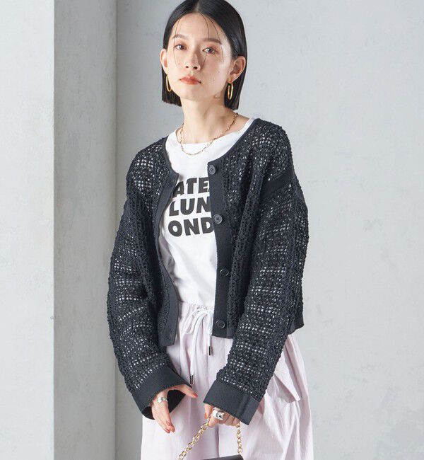 SHIPS for women「〈手洗い可能〉透かし編み 2WAY ニット ジャケット」|カーディガン|