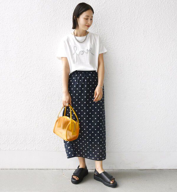SHIPS for women「【WEB限定】ファンシー コード 刺繍 ロゴ TEE」|Tシャツ・カットソー|