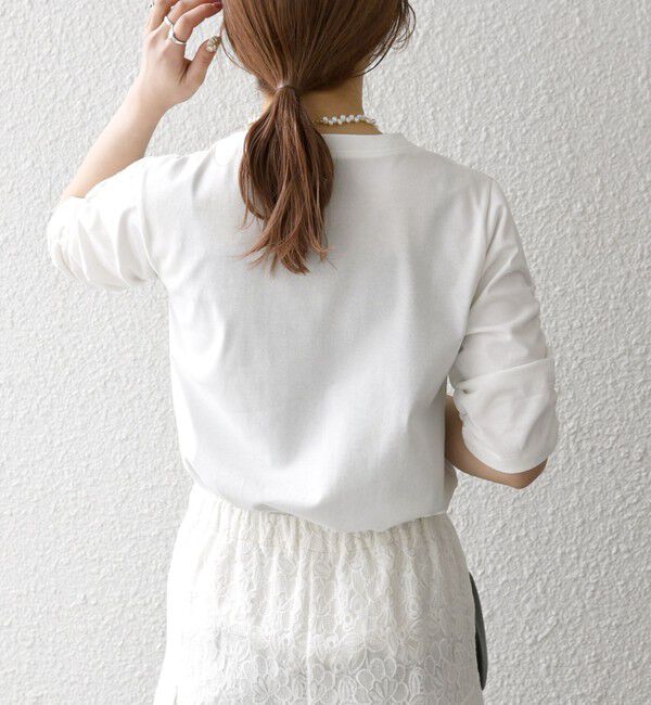 SHIPS any「SHIPS any:〈UVカット/接触冷感/吸水速乾/洗濯機可能〉USAコットン ギャザー TEE」|Tシャツ・カットソー|