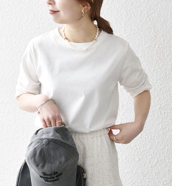 SHIPS any「SHIPS any:〈UVカット/接触冷感/吸水速乾/洗濯機可能〉USAコットン ギャザー TEE」|Tシャツ・カットソー|