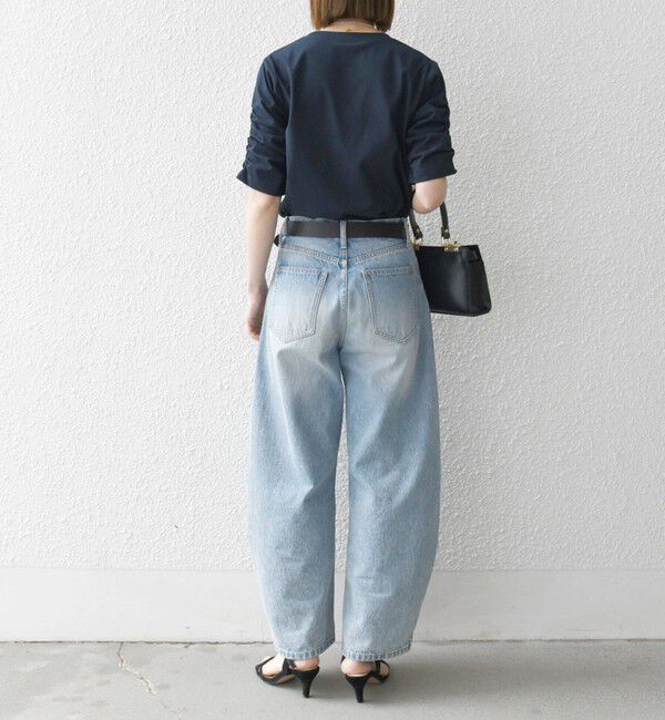 SHIPS any「SHIPS any:〈UVカット/接触冷感/吸水速乾/洗濯機可能〉USAコットン ギャザー TEE」|Tシャツ・カットソー|