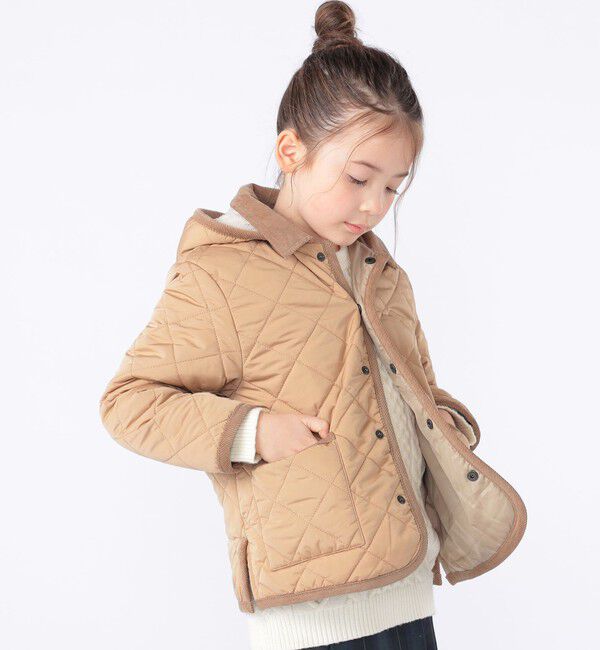SHIPS KIDS「SHIPS KIDS:100～130cm /〈手洗い可能〉キルト フード ジャケット」|ブルゾン・スタジャン|
