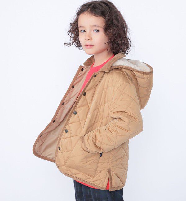 SHIPS KIDS「SHIPS KIDS:100～130cm /〈手洗い可能〉キルト フード ジャケット」|ブルゾン・スタジャン|