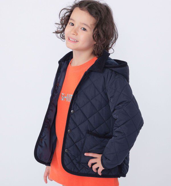 SHIPS KIDS「SHIPS KIDS:100～130cm /〈手洗い可能〉キルト フード ジャケット」|ブルゾン・スタジャン|