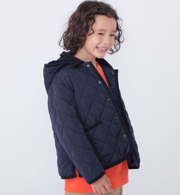 SHIPS KIDS「SHIPS KIDS:100～130cm /〈手洗い可能〉キルト フード ジャケット」|ブルゾン・スタジャン|