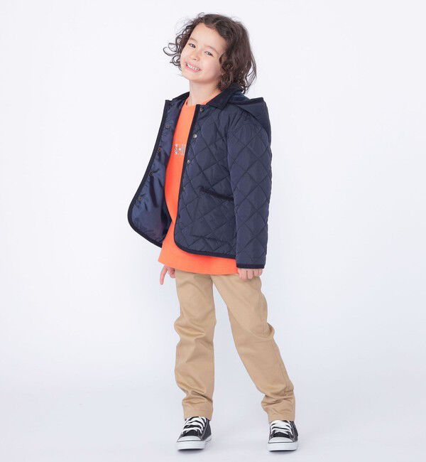 SHIPS KIDS「SHIPS KIDS:100～130cm /〈手洗い可能〉キルト フード ジャケット」|ブルゾン・スタジャン|