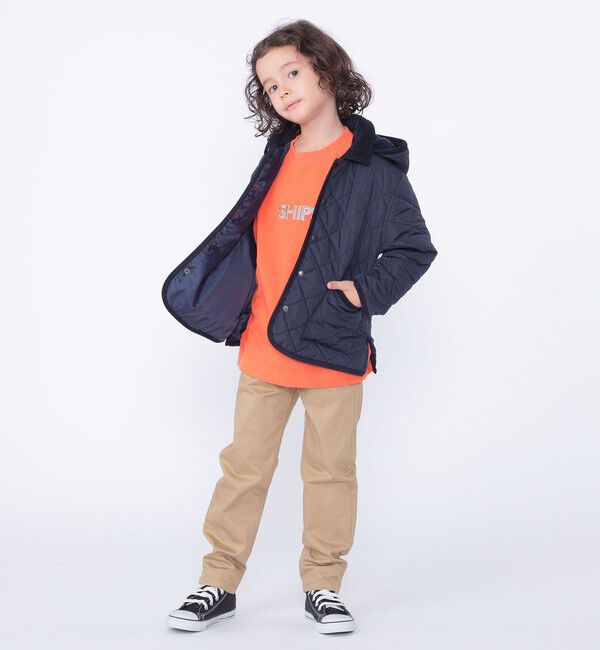 SHIPS KIDS「SHIPS KIDS:100～130cm /〈手洗い可能〉キルト フード ジャケット」|ブルゾン・スタジャン|