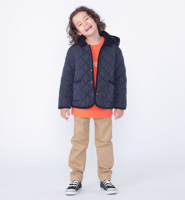 SHIPS KIDS「SHIPS KIDS:100～130cm /〈手洗い可能〉キルト フード ジャケット」|ブルゾン・スタジャン|