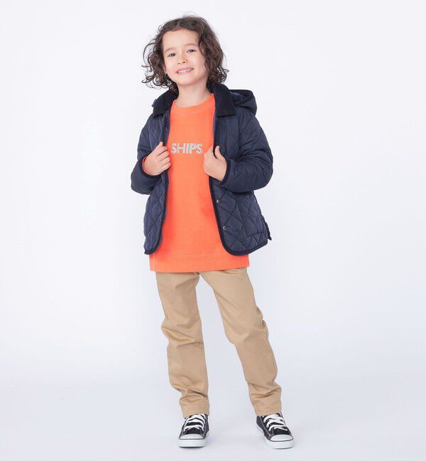 SHIPS KIDS「SHIPS KIDS:100～130cm /〈手洗い可能〉キルト フード ジャケット」|ブルゾン・スタジャン|