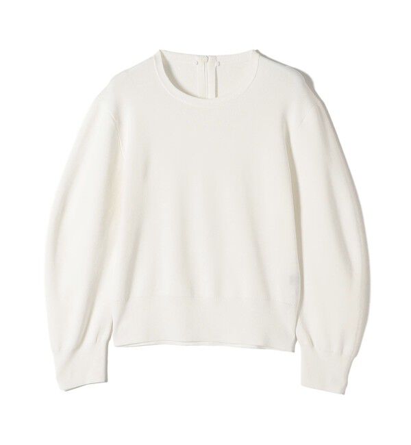 SHIPS for women「SHIPS Primary Navy Label:〈手洗い可能〉シルク混 レース 襟 プルオーバー」|ニット・セーター|