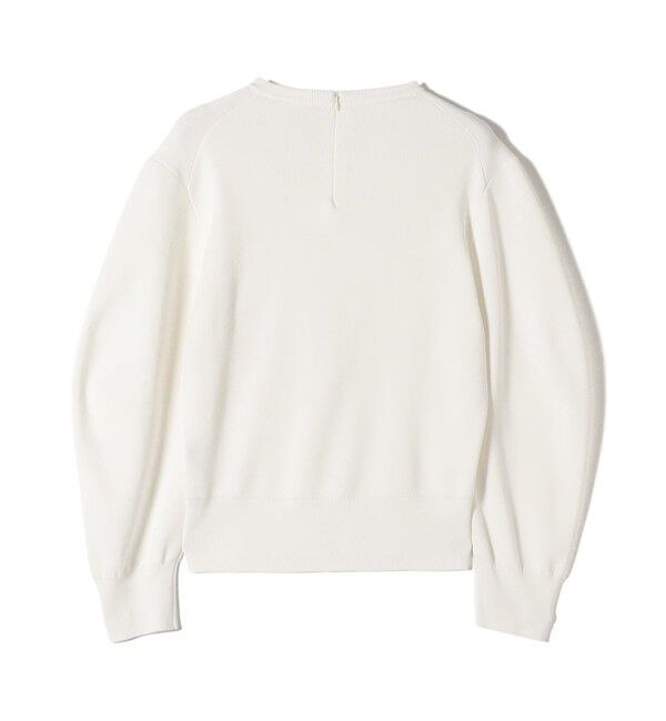SHIPS for women「SHIPS Primary Navy Label:〈手洗い可能〉シルク混 レース 襟 プルオーバー」|ニット・セーター|