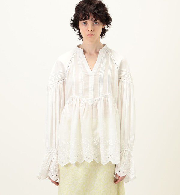 TOMORROWLAND BUYING WEAR「ne Quittez pas Cotton Voile Gather ブラウス」|シャツ・ブラウス|