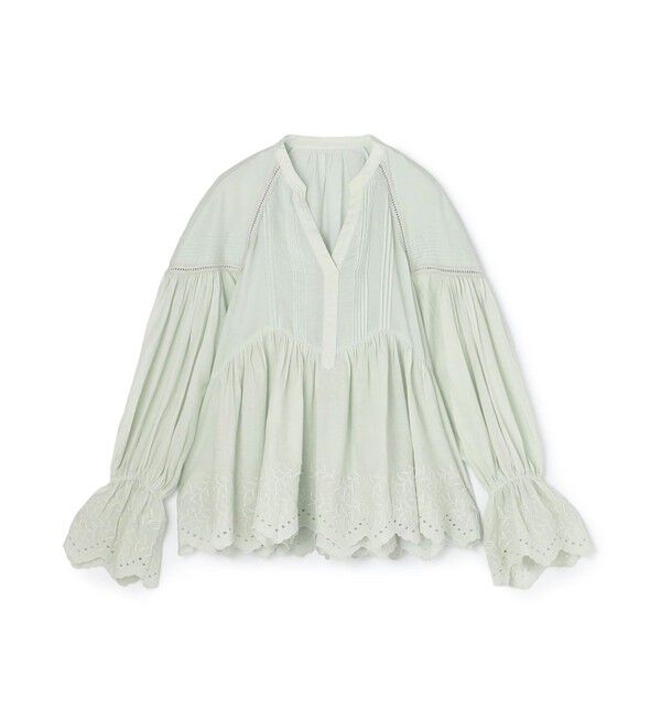 TOMORROWLAND BUYING WEAR「ne Quittez pas Cotton Voile Gather ブラウス」|シャツ・ブラウス|61 ミント