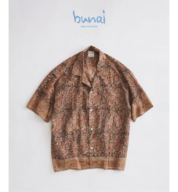 JOURNAL STANDARD relume「bunai / ブナイ 別注 カラマカリ プリント オープンカラー 半袖シャツ」|シャツ・ブラウス|カーキ