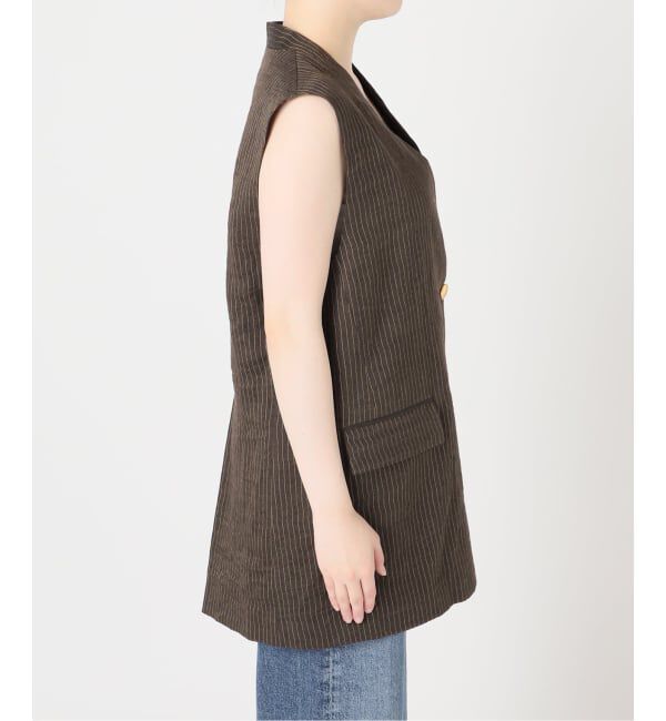 journal standard L'essage「FABRICAリネンストライプベスト」|ベスト・ジレ|