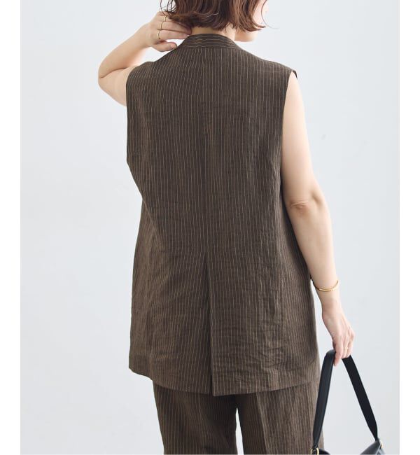 journal standard L'essage「FABRICAリネンストライプベスト」|ベスト・ジレ|