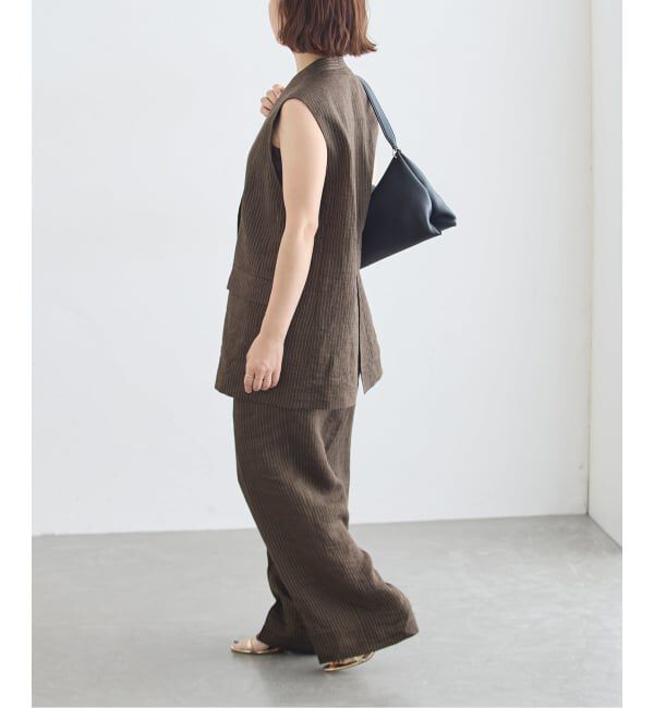 journal standard L'essage「FABRICAリネンストライプベスト」|ベスト・ジレ|