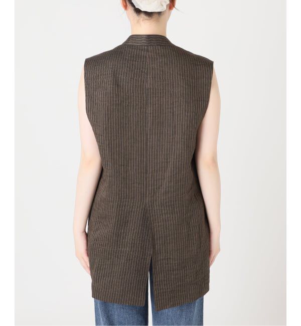 journal standard L'essage「FABRICAリネンストライプベスト」|ベスト・ジレ|