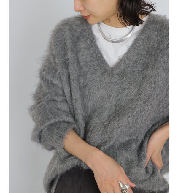 JOURNAL STANDARD「《予約》シャギーVネックプルオーバー」|ニット・セーター|グレー