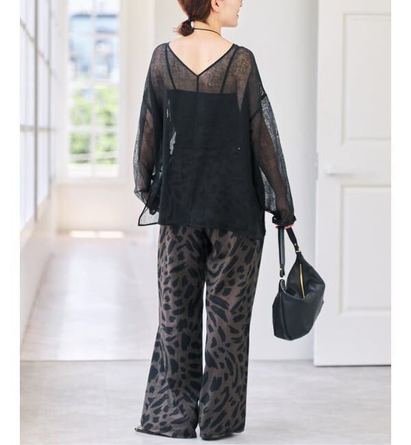 Spick and Span「《新色有り / 追加》メッシュリネンルーズプルオーバー」|シャツ・ブラウス|