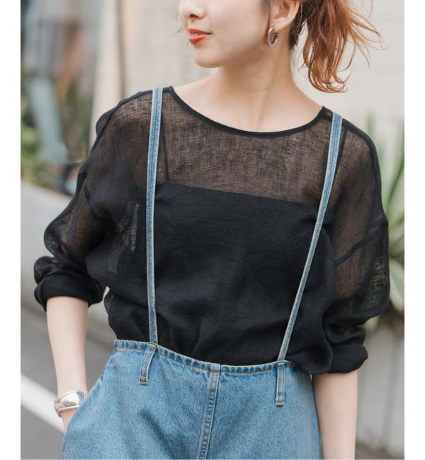 Spick and Span「《新色有り / 追加》メッシュリネンルーズプルオーバー」|シャツ・ブラウス|