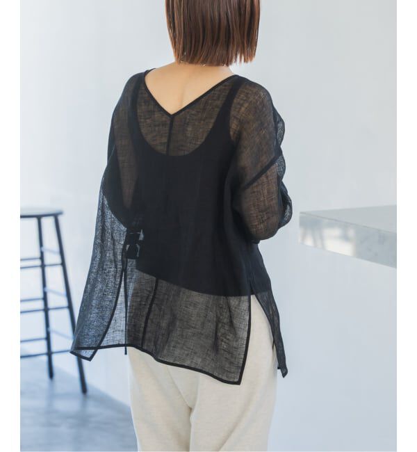Spick and Span「《新色有り / 追加》メッシュリネンルーズプルオーバー」|シャツ・ブラウス|