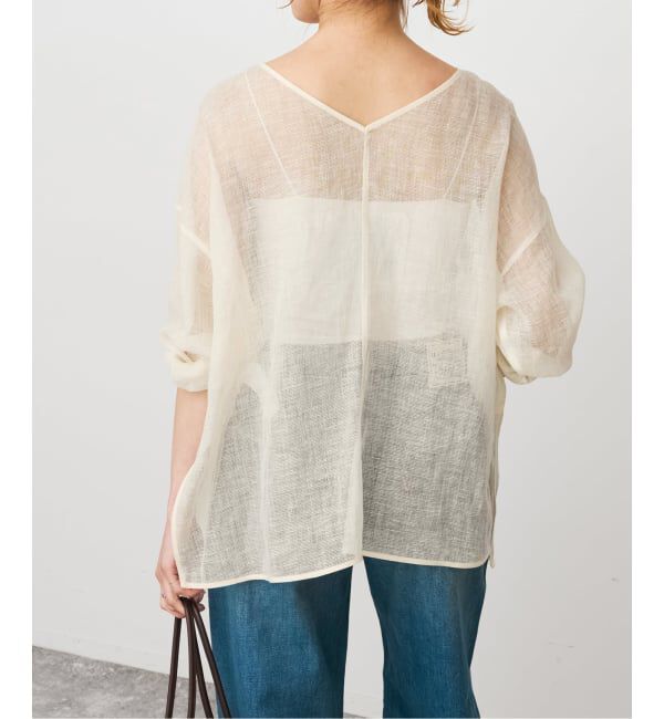 Spick and Span「《新色有り / 追加》メッシュリネンルーズプルオーバー」|シャツ・ブラウス|
