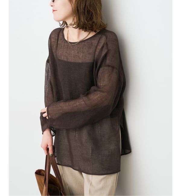 Spick and Span「《新色有り / 追加》メッシュリネンルーズプルオーバー」|シャツ・ブラウス|