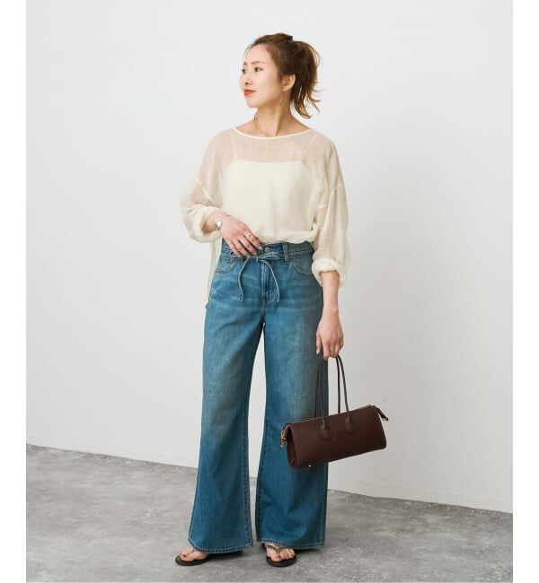 Spick and Span「《新色有り / 追加》メッシュリネンルーズプルオーバー」|シャツ・ブラウス|