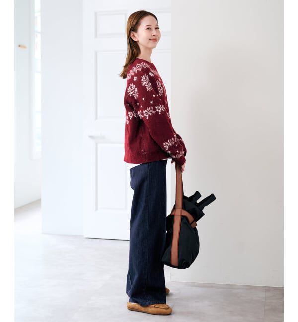 U by SPICK&SPAN「《予約》フラワーモチーフフェザージャガードニット」|ニット・セーター|