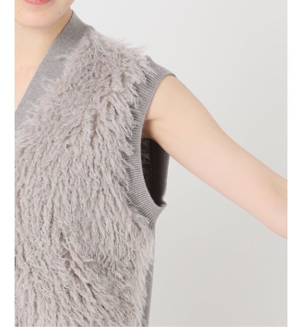Spick and Span「《予約》フェイクファーコンビニットベスト」|ベスト・ジレ|