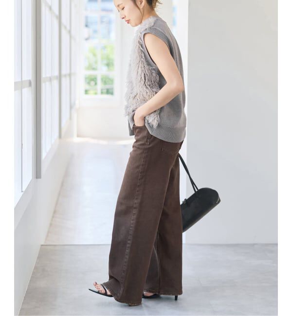 Spick and Span「《予約》フェイクファーコンビニットベスト」|ベスト・ジレ|