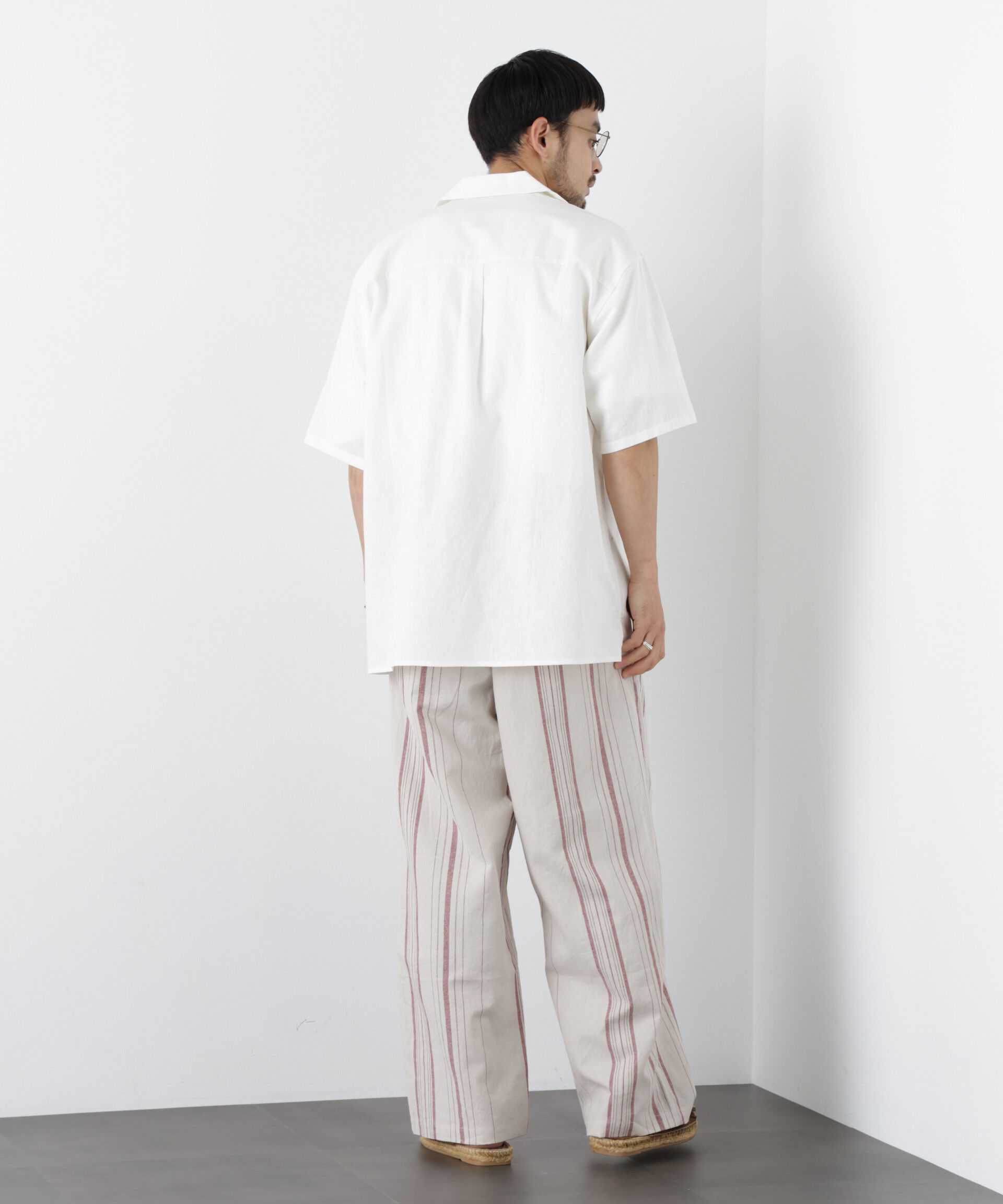 NANO universe「｢FRENCH LINEN｣ ストライプスラックス」|チノ|