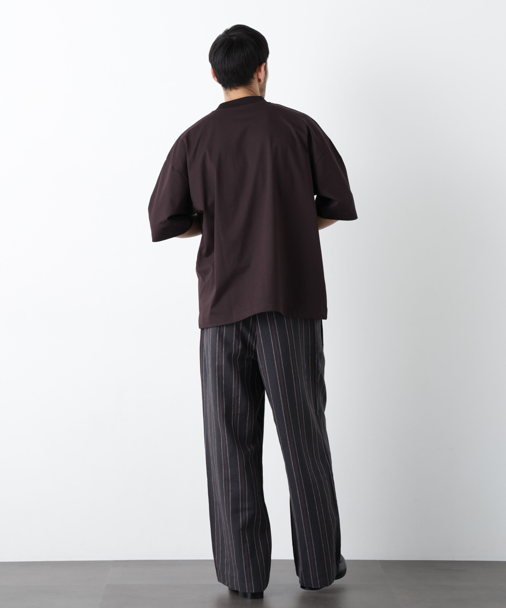 NANO universe「｢FRENCH LINEN｣ ストライプスラックス」|チノ|
