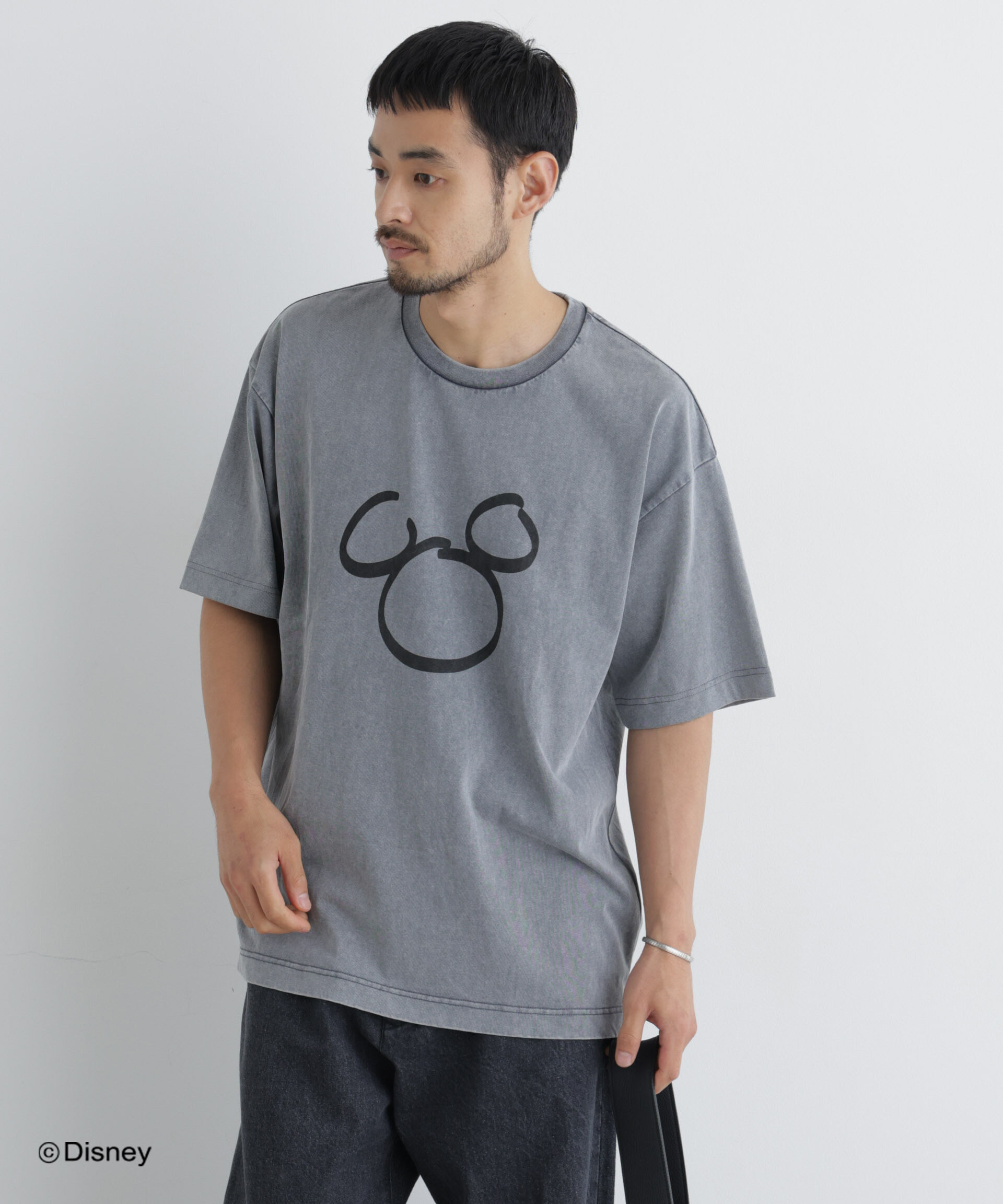 NANO universe「NANO&times;DISNEY ミッキーマウス フェードTシャツ」|Tシャツ・カットソー|グレー