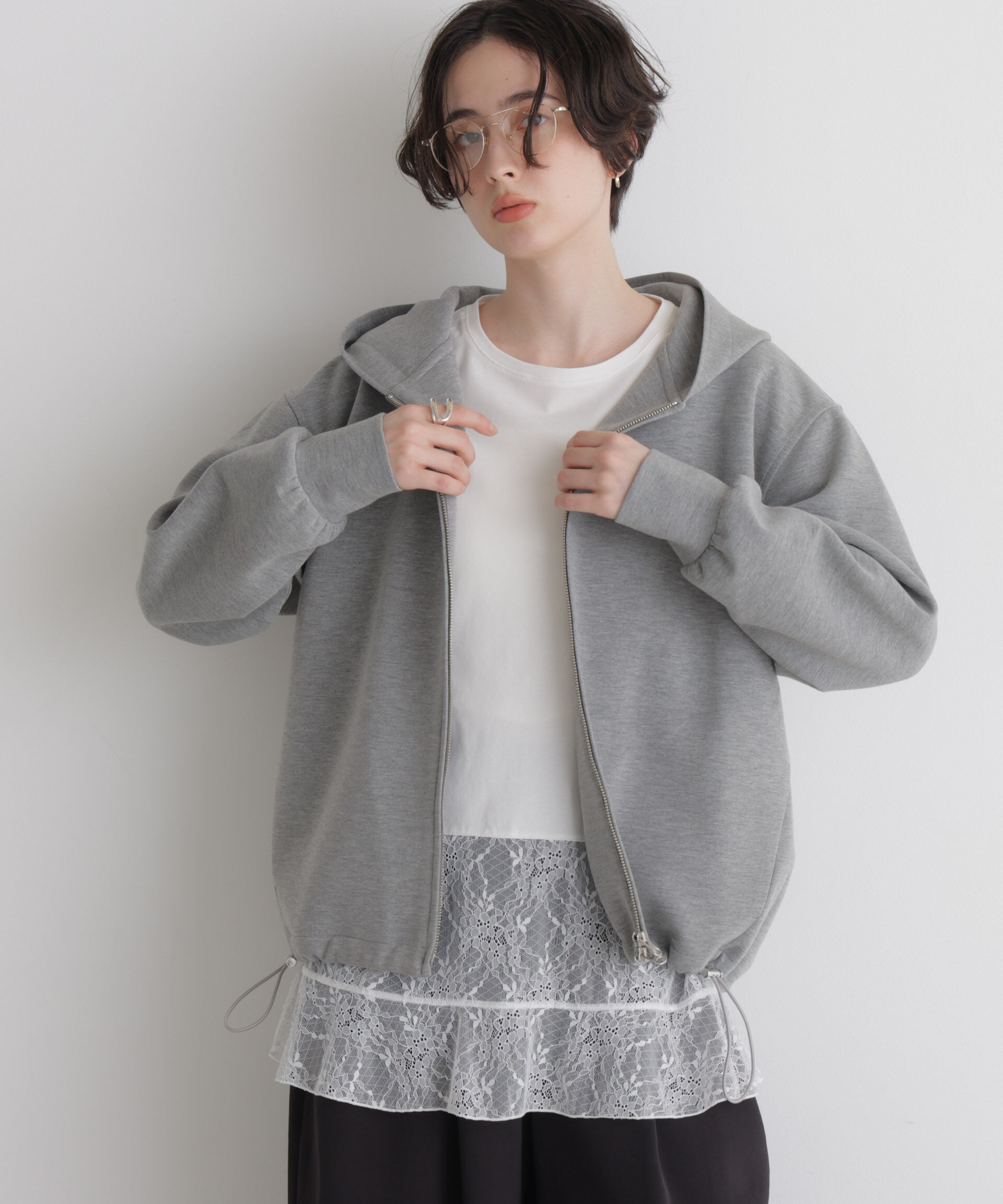 NANO universe「ダンボールドロストパーカー」|Tシャツ・カットソー|