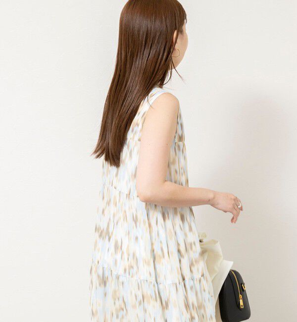 NOLLEY'S sophi「ウォッシャブルラメストライプアートプリントティアード2WAYワンピース」|ワンピース|