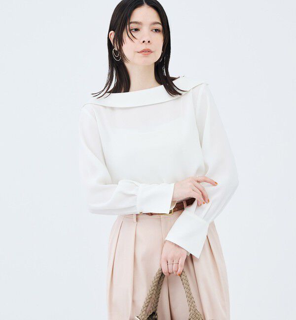 NOLLEY'S sophi「ウォッシャブルロールカラージョーゼットブラウス」|シャツ・ブラウス|