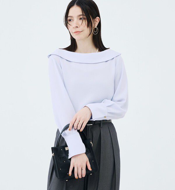 NOLLEY'S sophi「ウォッシャブルロールカラージョーゼットブラウス」|シャツ・ブラウス|