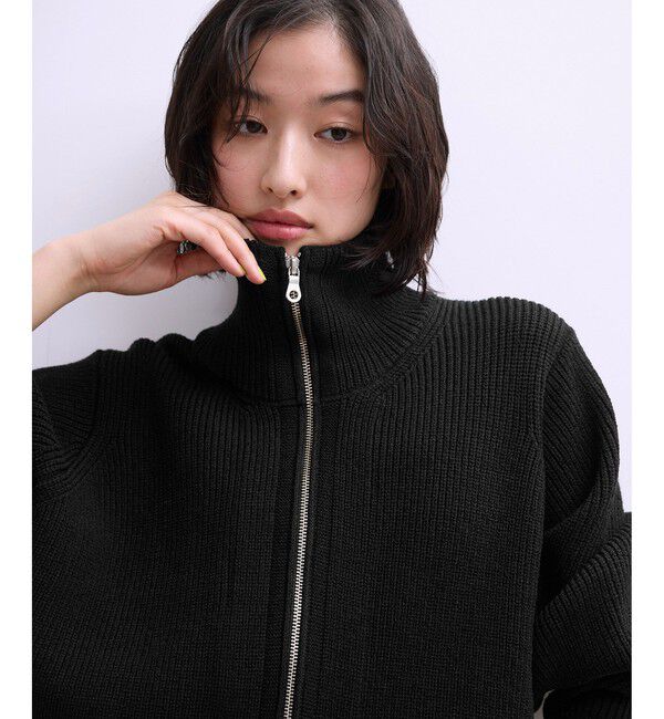 ADAM ET ROPE'「【WEB限定】・【サステナブル】ミックスヤーンジップカーディガン」|カーディガン|