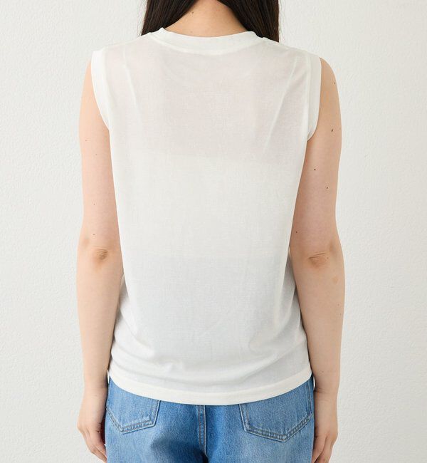  「【上品な光沢が目を引く】シャイニーノースリTee」|キャミソール|