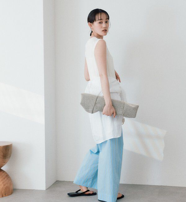  「【上品な光沢が目を引く】シャイニーノースリTee」|キャミソール|