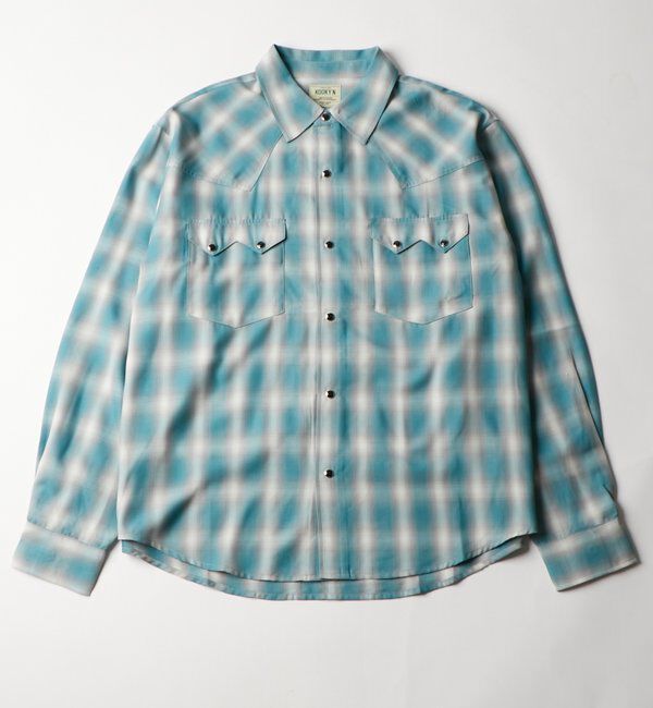  「【KOOKY'N】SCORPION CHECK L/Sシャツ」|シャツ・ブラウス|サックスブルー