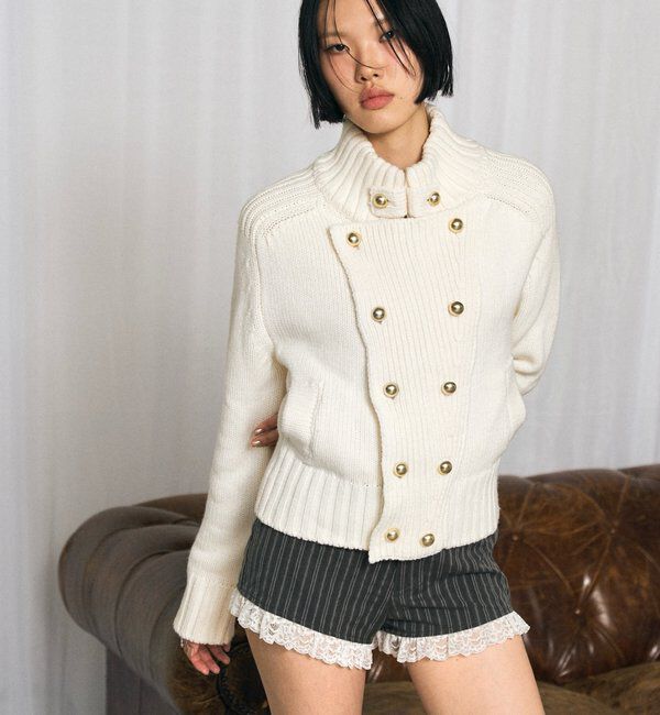  「【26AW LOOK掲載品番】ヘリテージWボタンニット」|ニット・セーター|