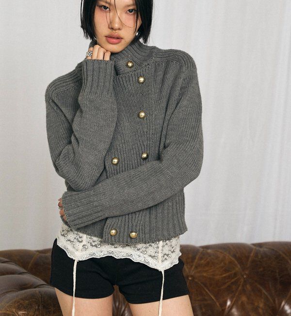 「【26AW LOOK掲載品番】ヘリテージWボタンニット」|ニット・セーター|