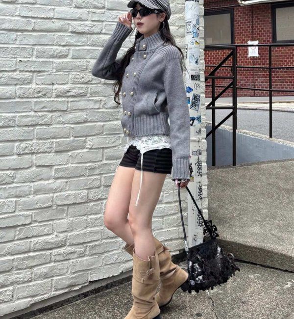  「【26AW LOOK掲載品番】ヘリテージWボタンニット」|ニット・セーター|