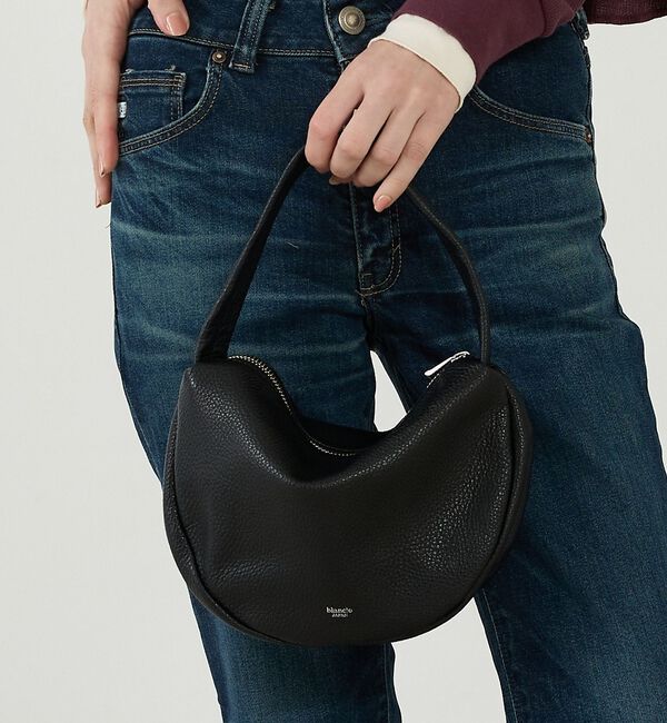 Rouge vif「【blancle/ブランクレ】レザースモールバッグ/S.LEATHER SEMI」|ハンドバッグ|ブラック
