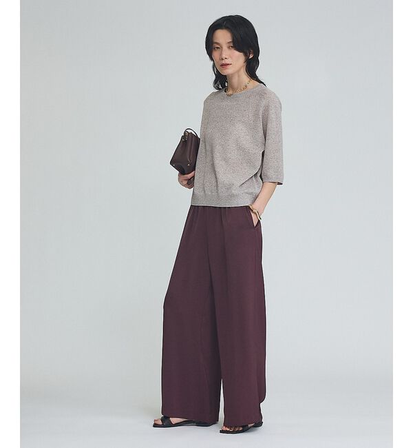 qualite「【上品夏ニット】リネンブレンドニットプルオーバー」|ニット・セーター|