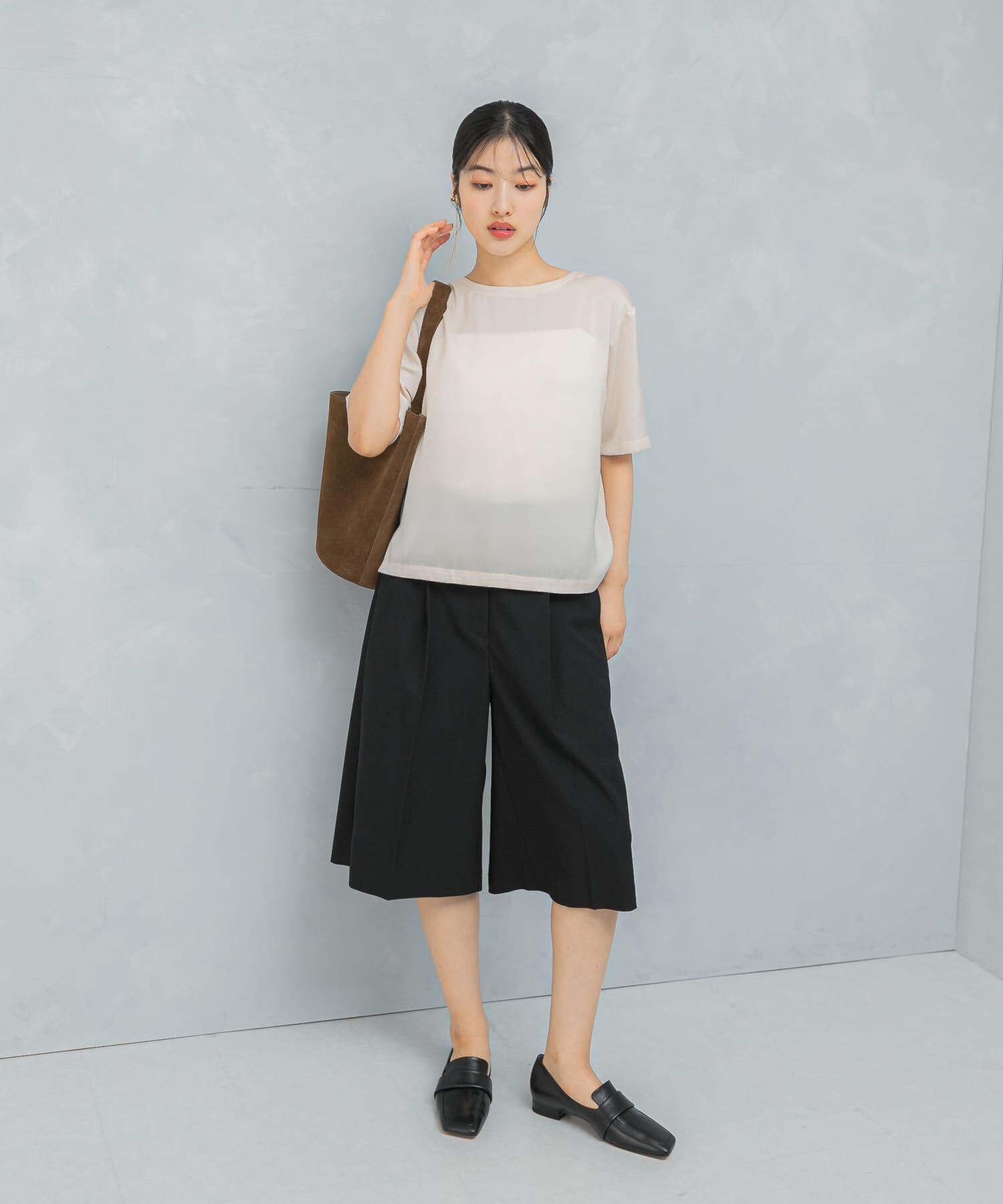 URBAN RESEARCH ROSSO「UVカットサテンブラウス」|Tシャツ・カットソー|